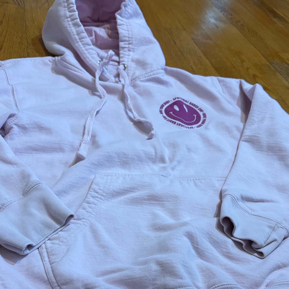Pink Dance Hoodie with Smiley Face Logo🩵 - Picture 2 of 6